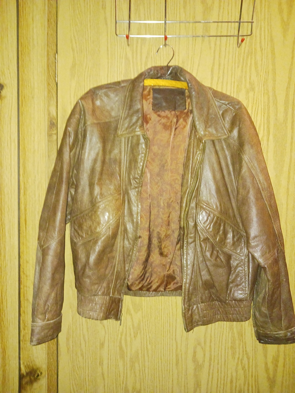 Expressions Brown Leather Bomber Jacket - Classic Men's Style
